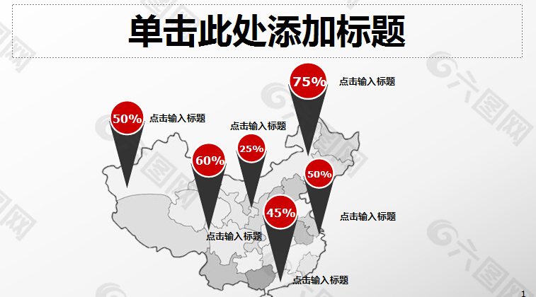 各省份市场占有率PPT地图