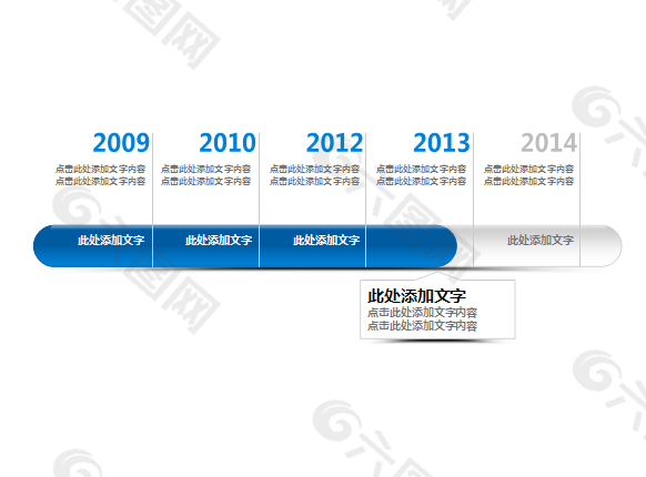 年份历程时间轴PPT图表