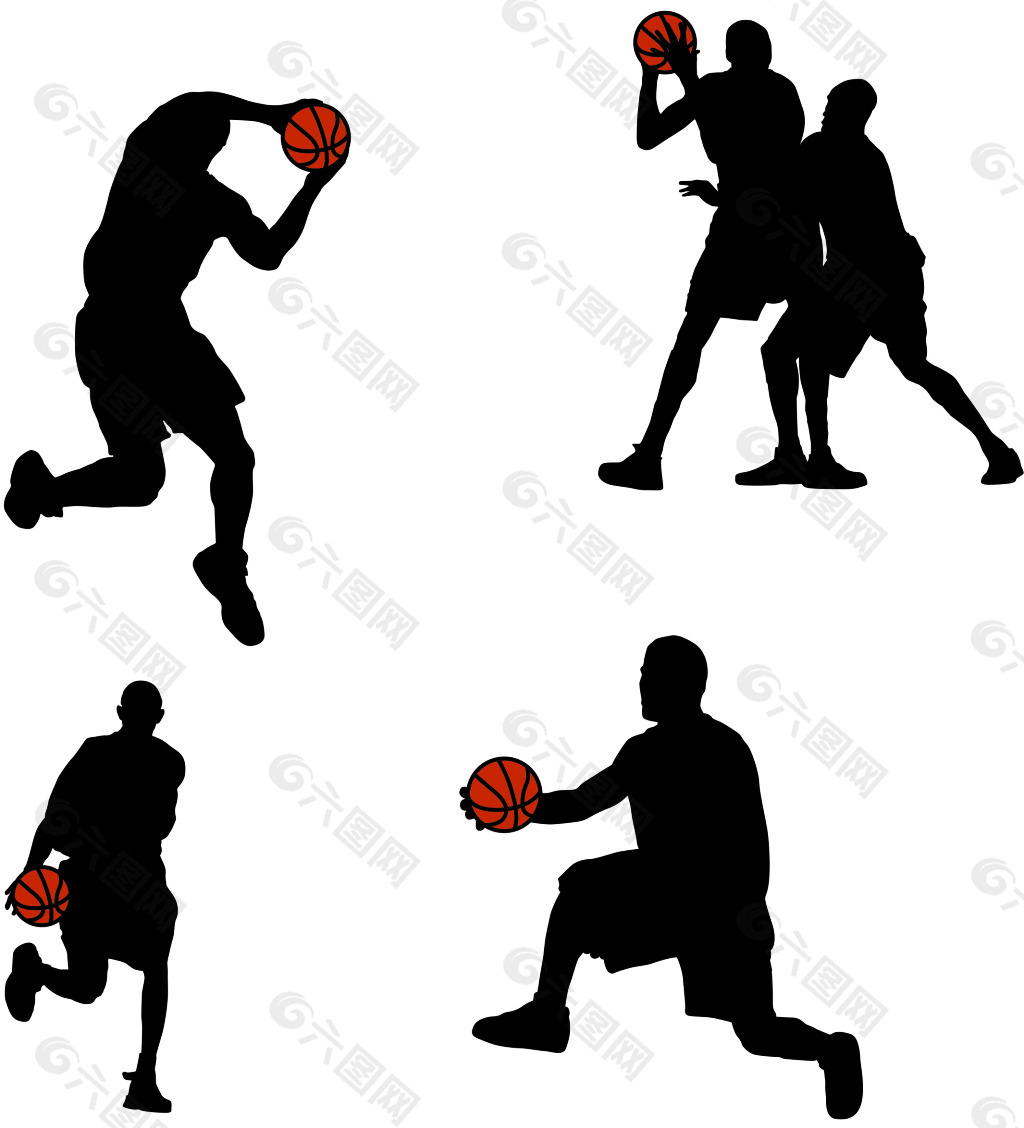 篮球运动动作影子