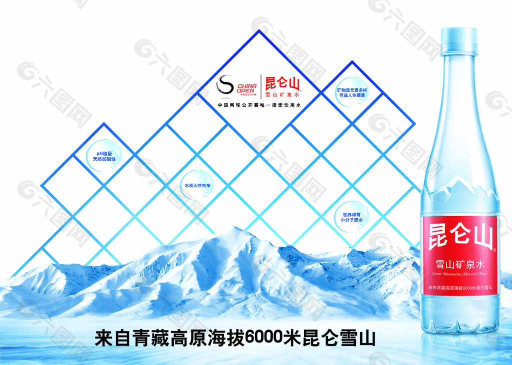 昆仑山雪山矿泉水活动画面