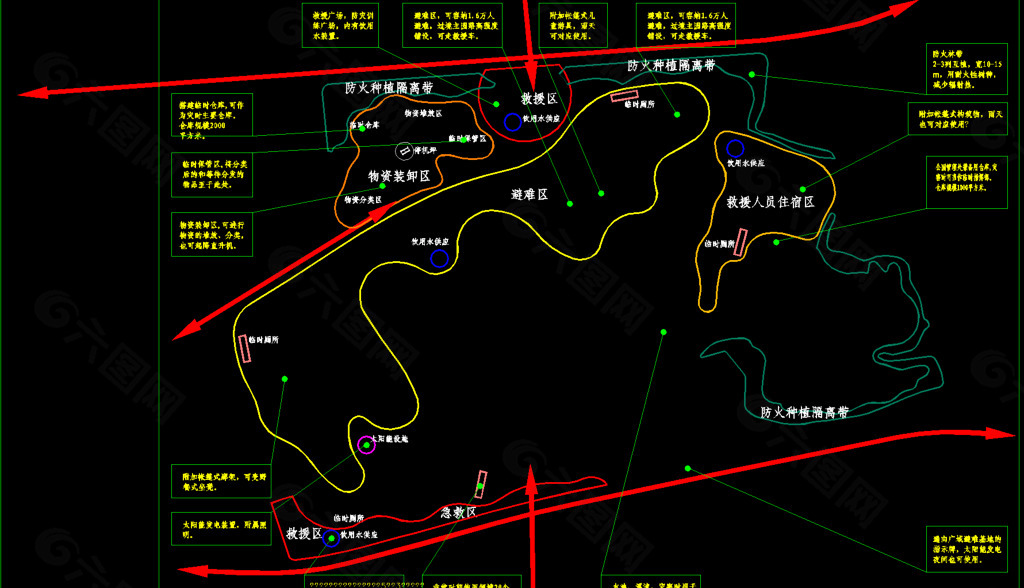 公园景观 防灾种植隔离带图片