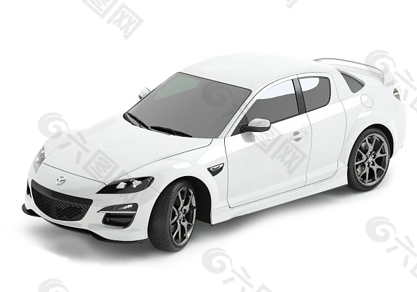 3DMAX白色小汽车