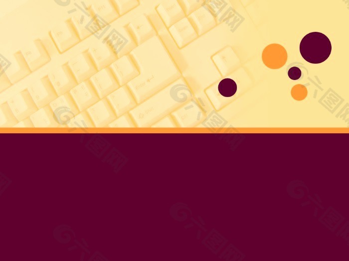 橙与紫背景键盘科技PPT模板