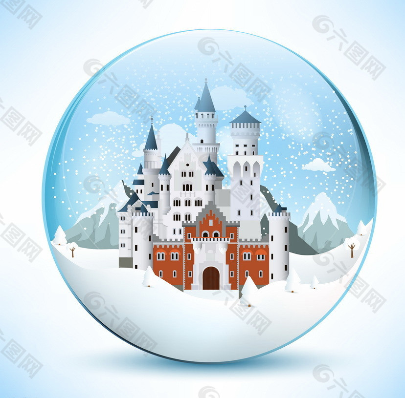 雪中城堡图片