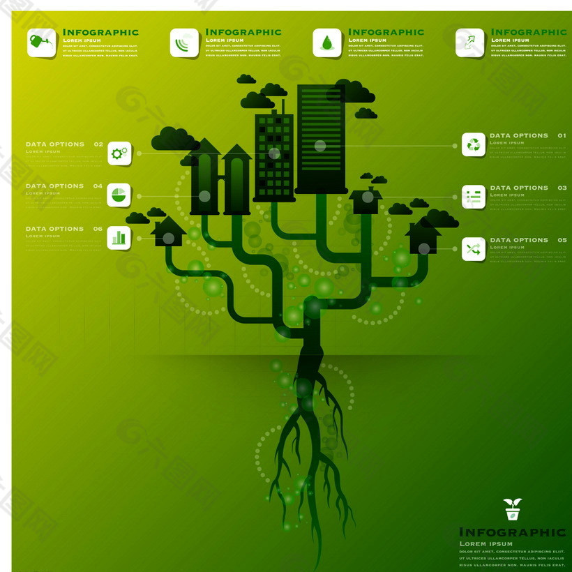 城市树创意信息图片
