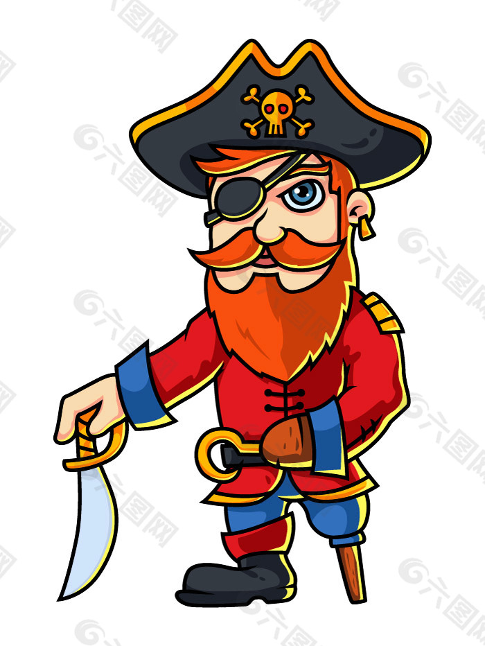 卡通海盗船长