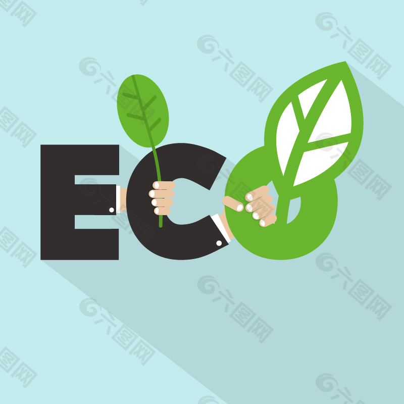ECO生态环保艺术字
