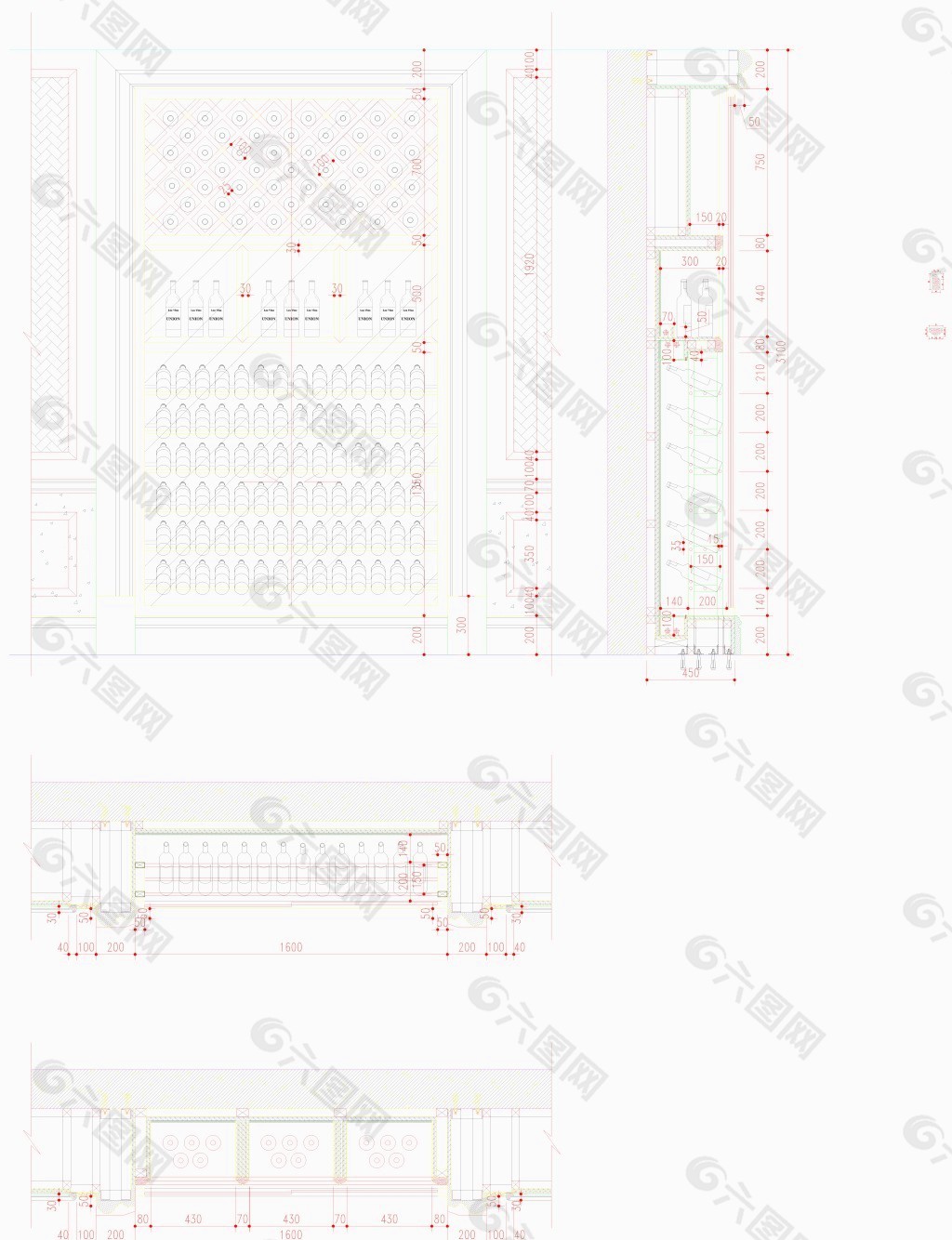 红酒柜施工图