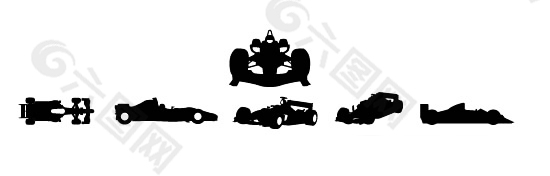 F1方程式赛车矢量图剪影