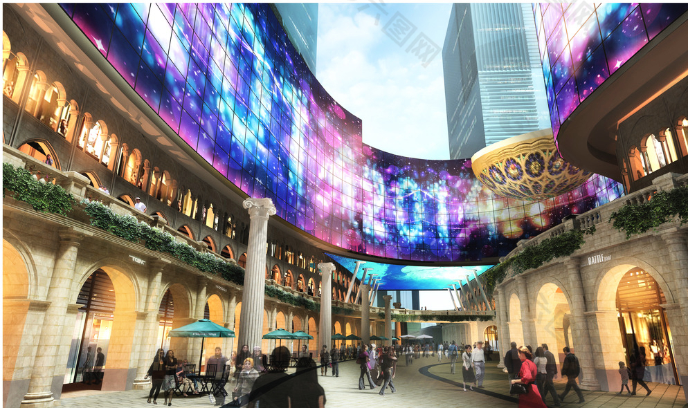 商业街效果图图片