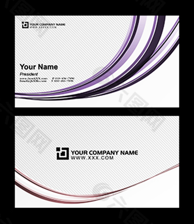 紫色条纹个性商务名片