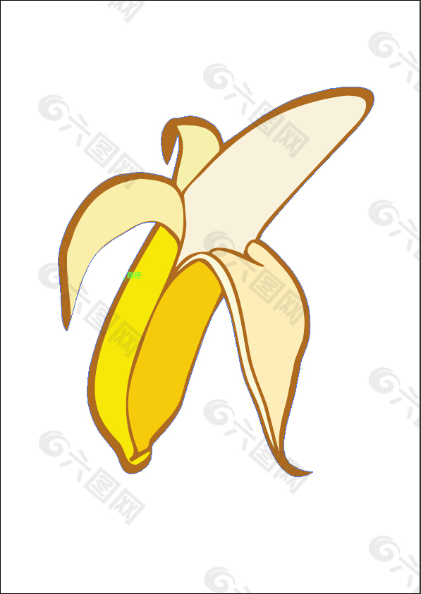 手绘剥开的香蕉