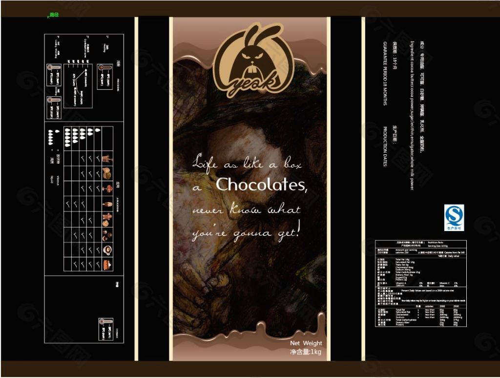 创意竖版巧克力包装