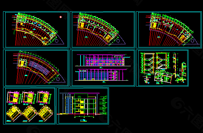 弧形酒店施工图