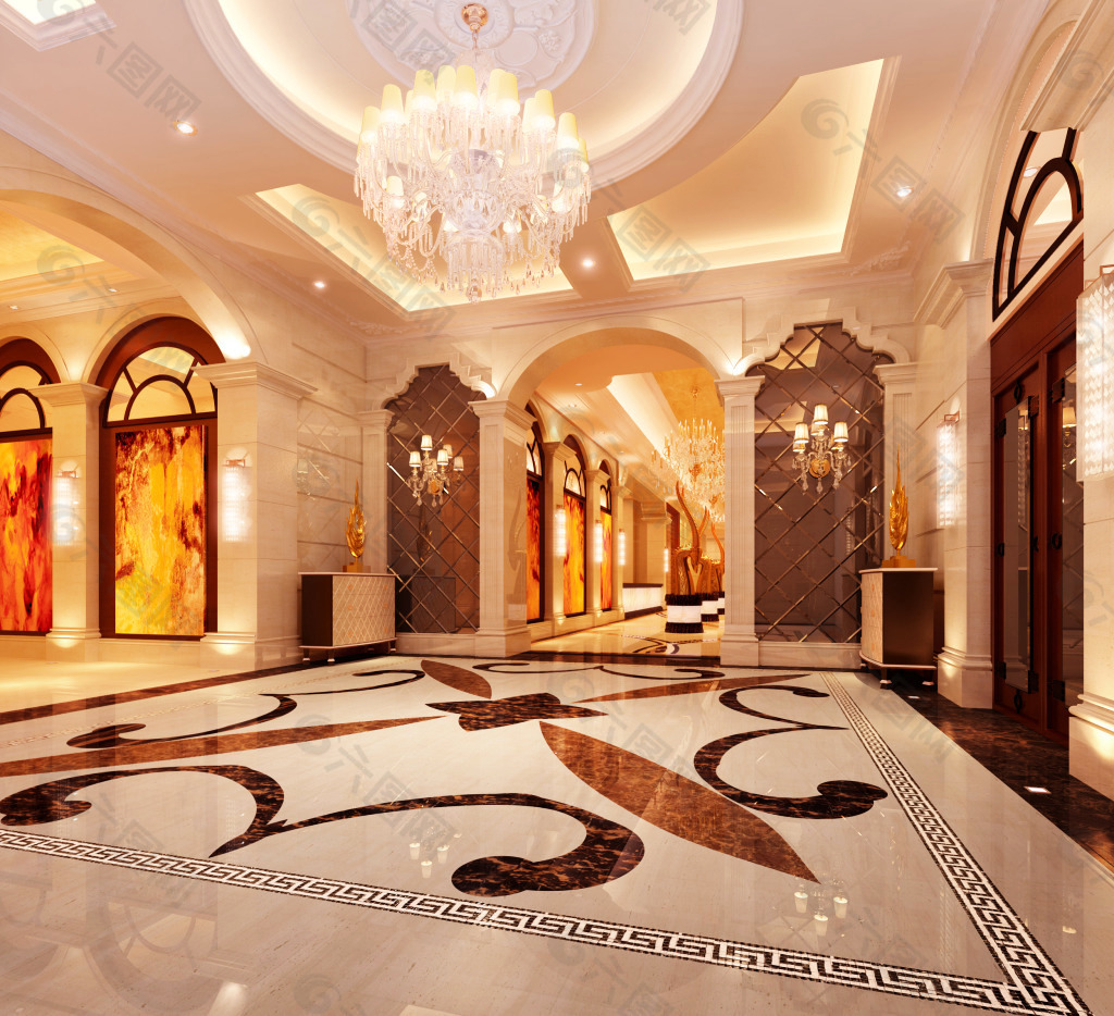 酒店大厅走廊模型3dmzx
