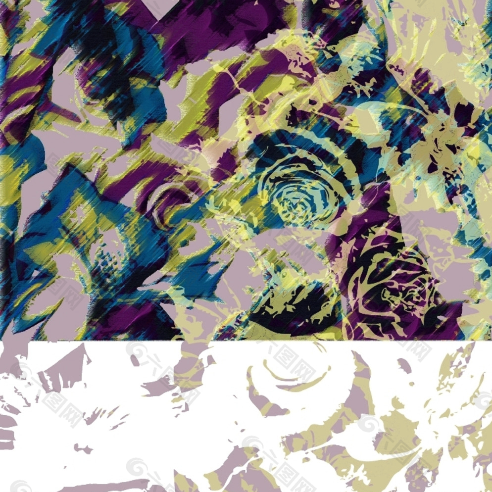 窗帘服装印花数码花纹素材图片