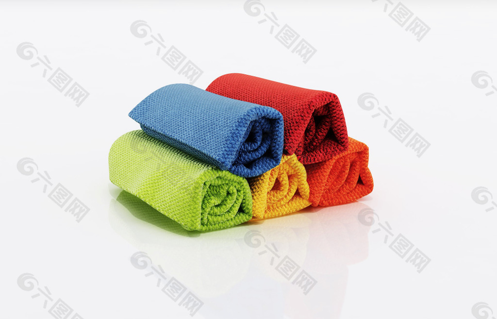 彩色毛巾模型