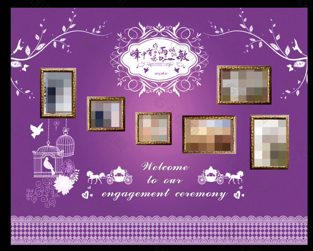婚礼照片墙设计图__PSD分层素材_PSD分层素材_设计图库_昵图网nipic.com