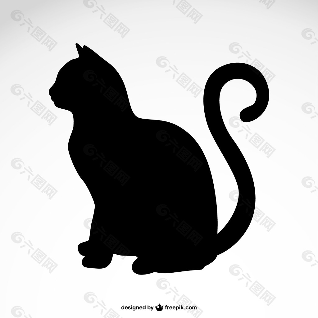 黑白卡通猫背景图片_黑白卡通猫背景素材图片_千库网