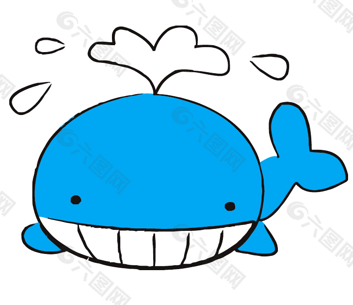 小鲸鱼卡通插画平面广告素材免费下载 图片编号 六图网