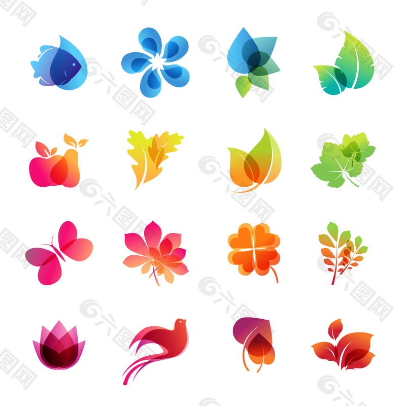 绿叶动物logo设计图片
