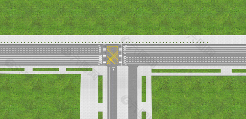 丁字平面交叉道路图片