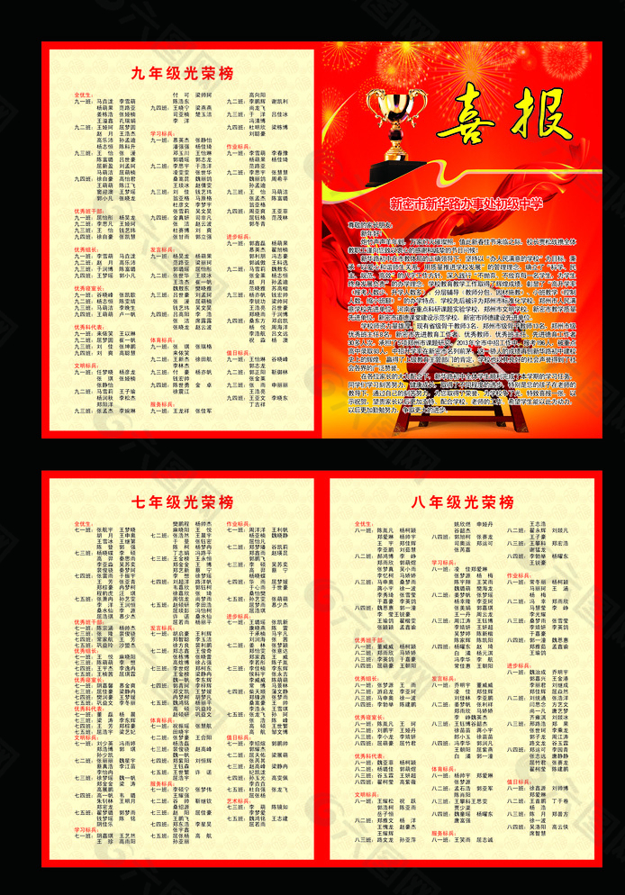 初级中学喜报图片