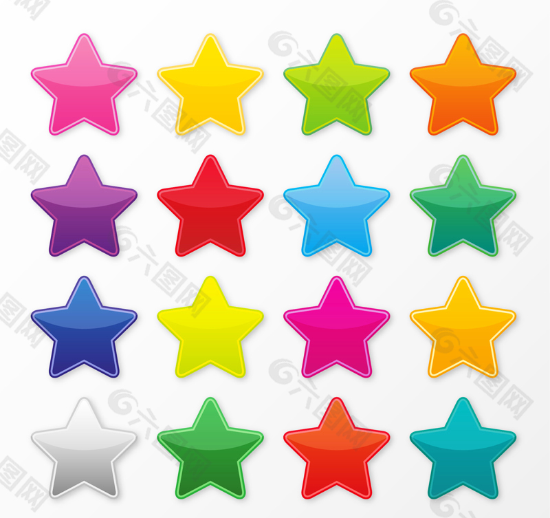 彩色的星星设计元素素材免费下载 图片编号 六图网