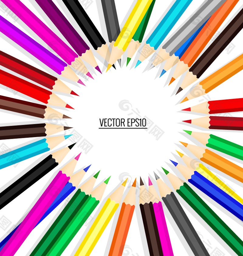 彩色铅笔组合圆