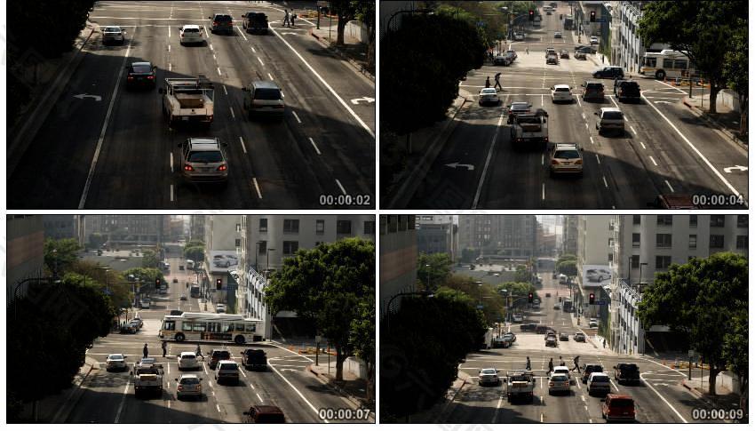 城市街道穿梭的车辆视频素材