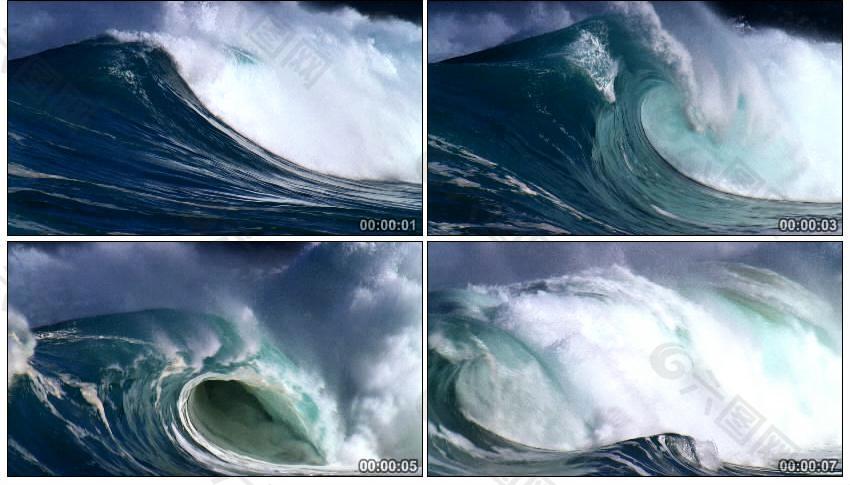 大海巨浪浪花高清实拍视频素材