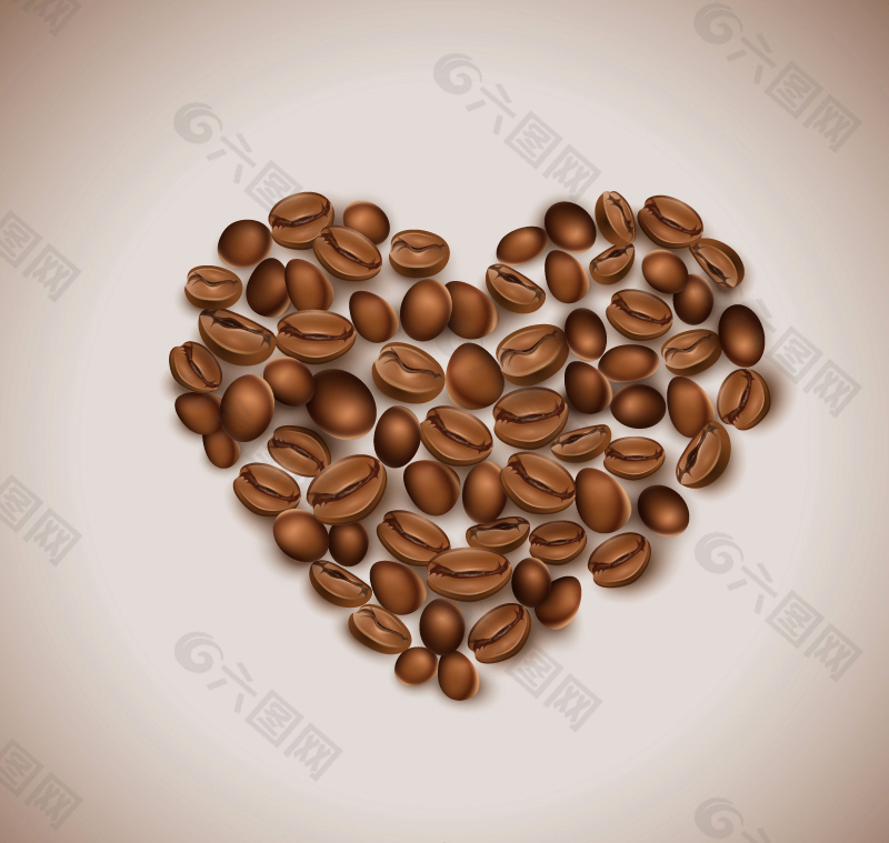 咖啡豆组合爱心