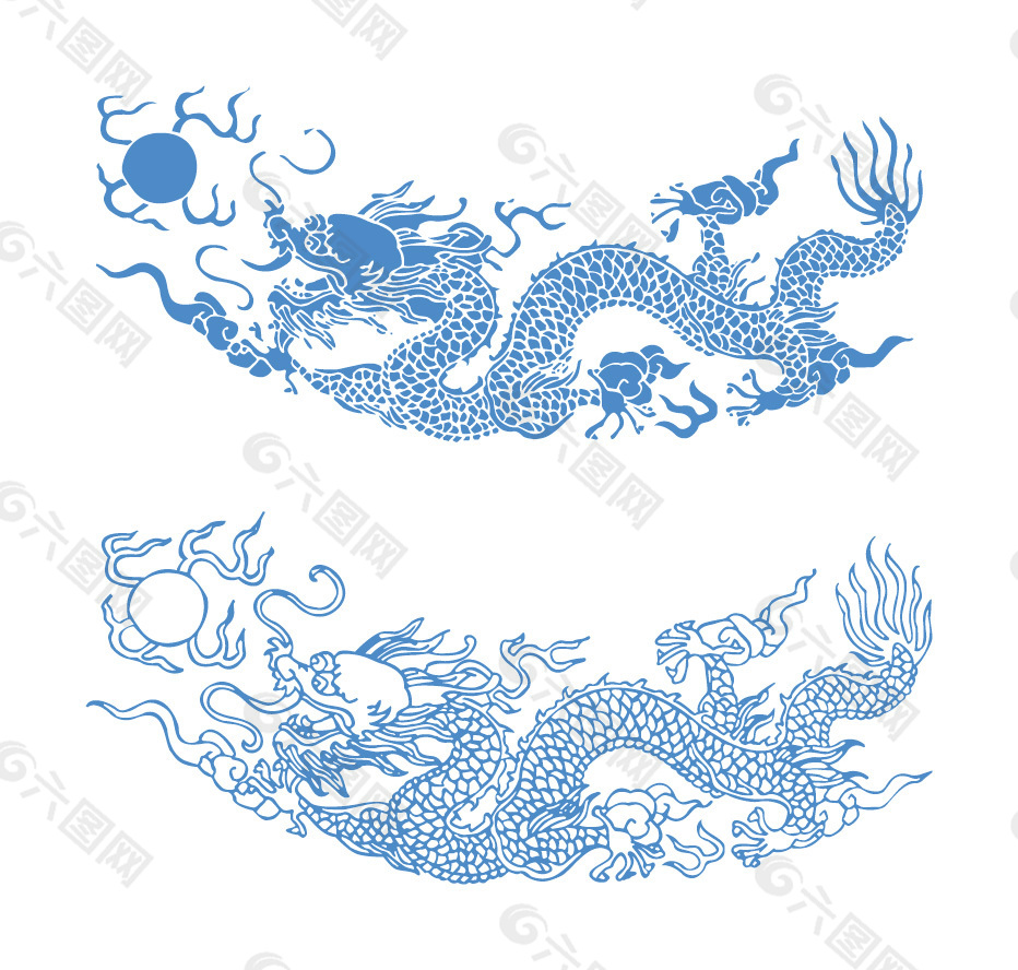 中国传统   龙纹图案   矢量素材