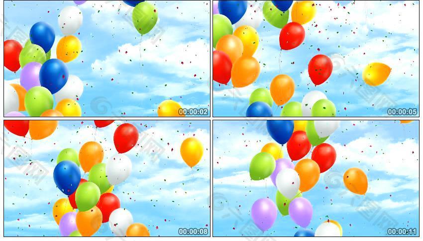 气球飞起动画高清视频素材