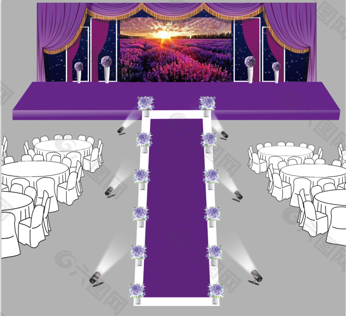 紫色薰衣草主题婚礼