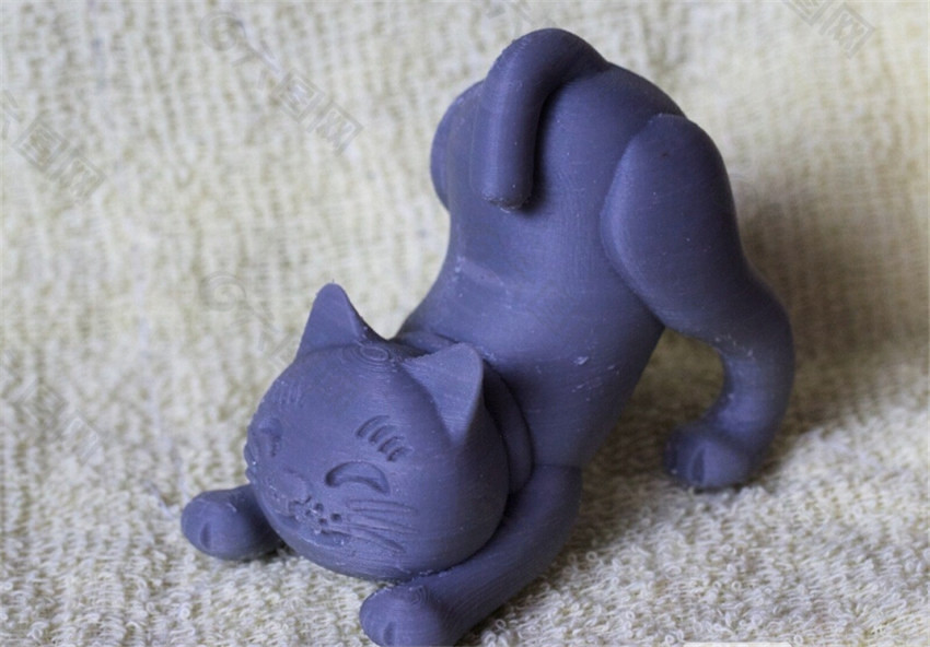 伸懒腰的猫3D打印模型