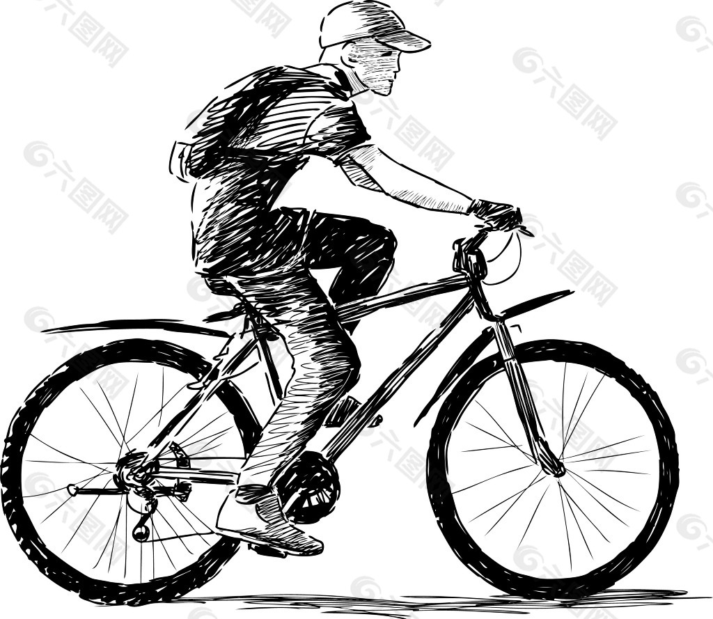 骑自行车的人画法图片