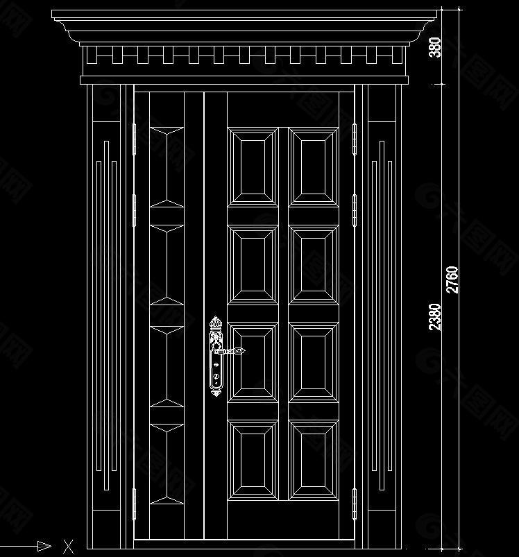 欧式门 入户门  cad