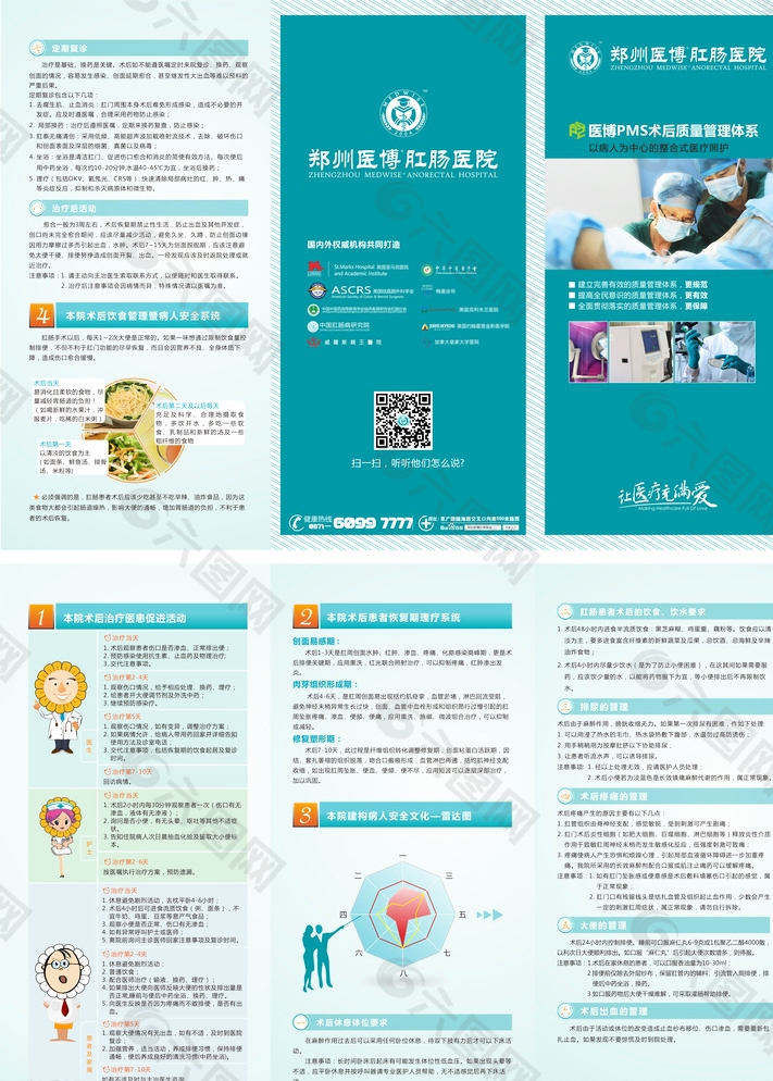 肛肠医院术后三折页图片