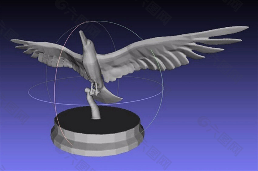 空间三维立体鸟3D打印模型
