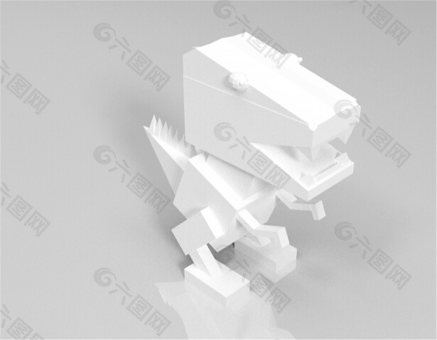 像素版恐龙3D打印模型