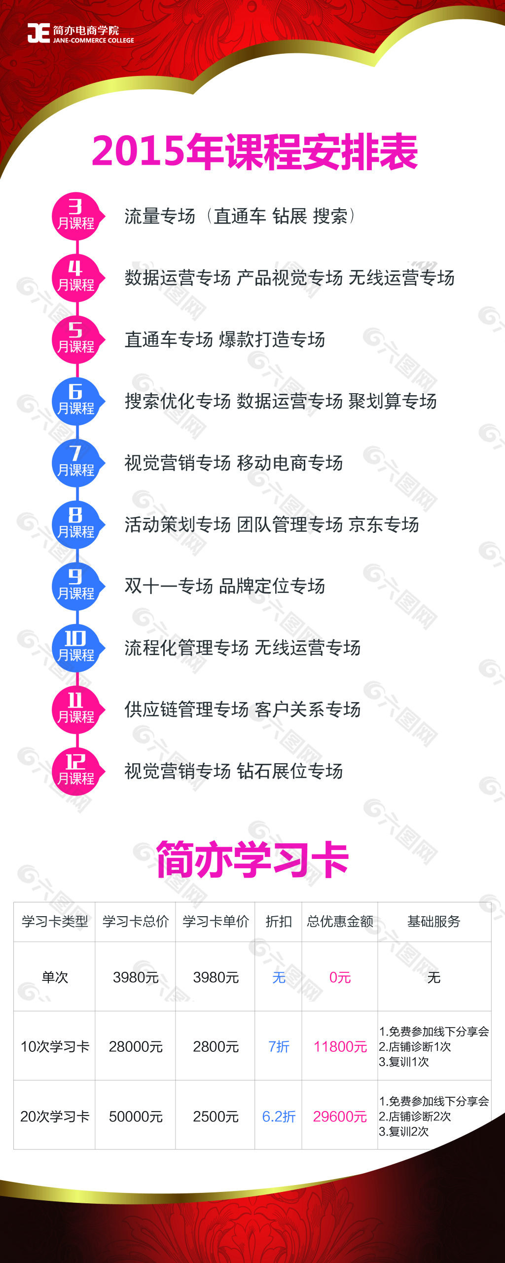 课程学习卡安排表易拉宝