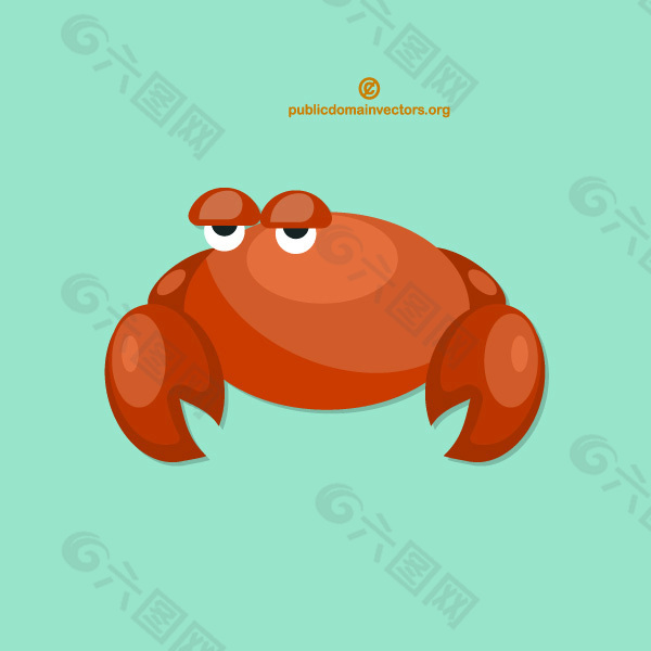 一只慵懒的卡通螃蟹