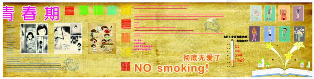 青春期禁止吸烟展板