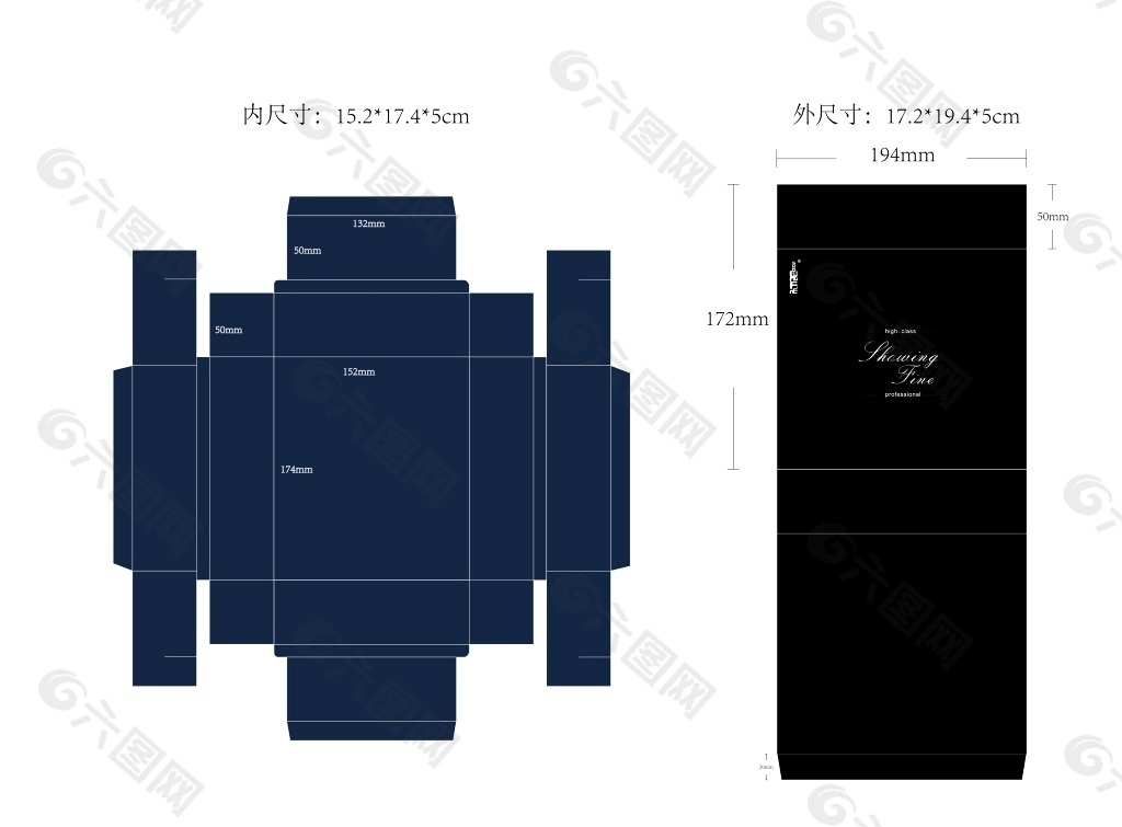 盒子尺寸展开图