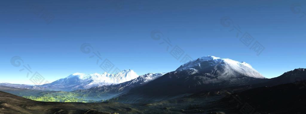 高清雪山背景图