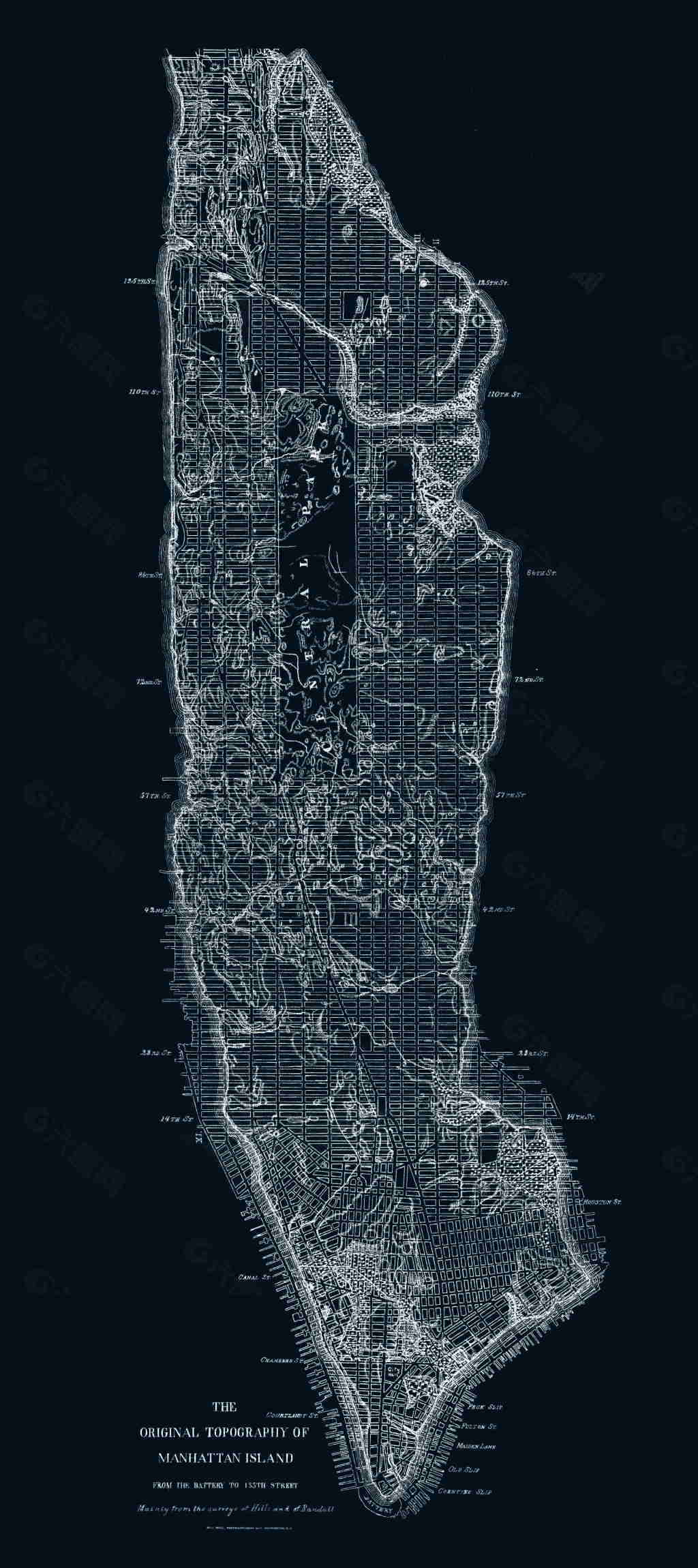 纽约 曼哈顿 创意地图 海报