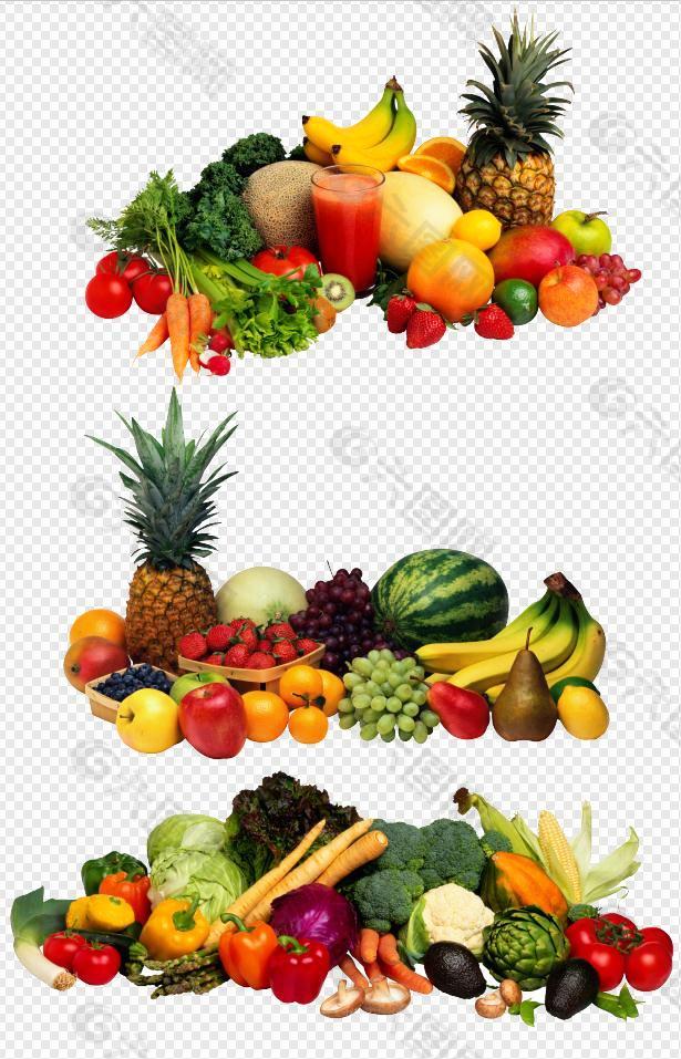 水果组合绿色健康宣传海报超市
