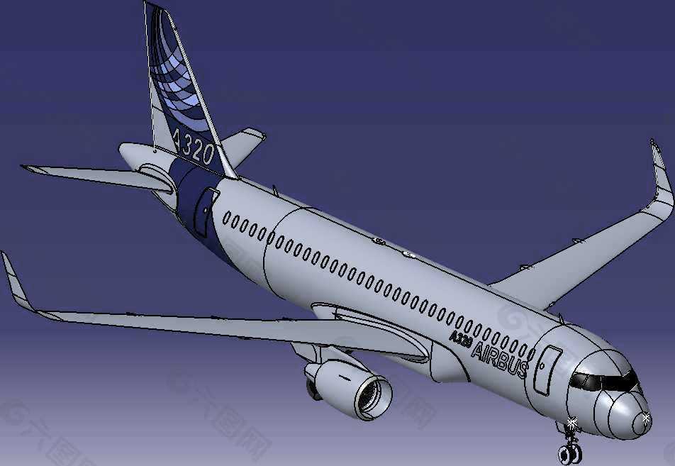 空中客车A320客机机械模型