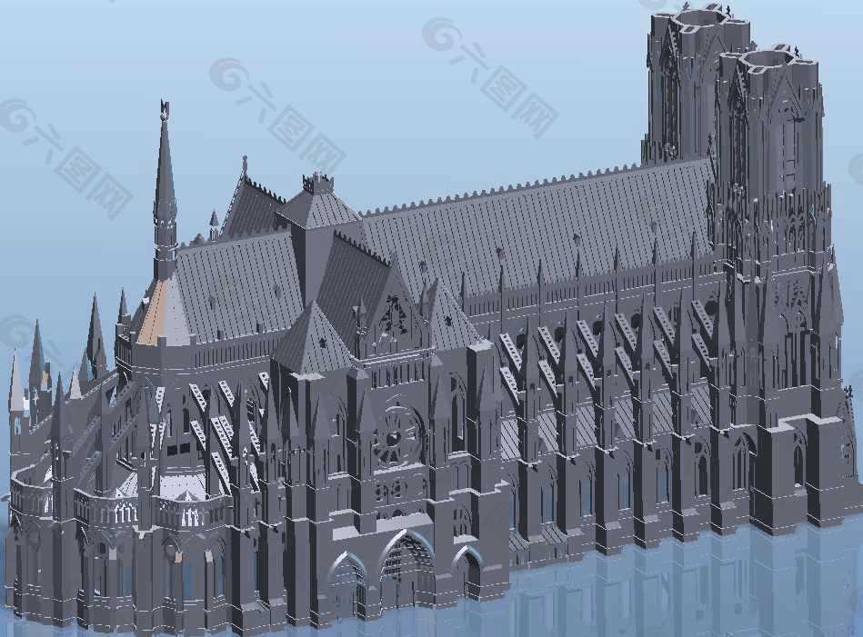 兰斯大教堂机械模型